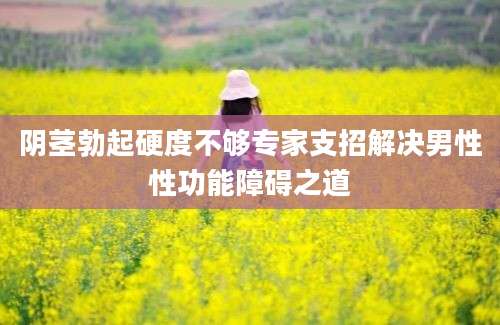 阴茎勃起硬度不够专家支招解决男性性功能障碍之道