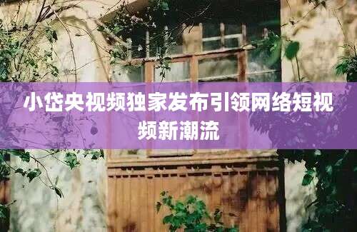 小岱央视频独家发布引领网络短视频新潮流