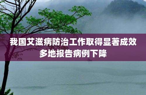 我国艾滋病防治工作取得显著成效多地报告病例下降