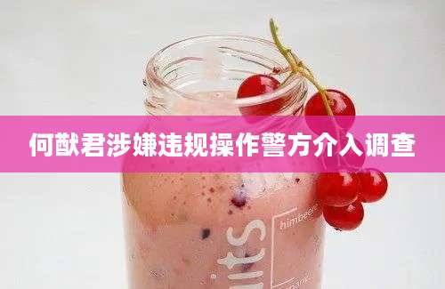 何猷君涉嫌违规操作警方介入调查