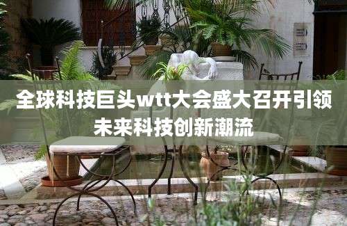 全球科技巨头wtt大会盛大召开引领未来科技创新潮流