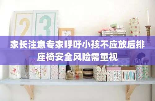 家长注意专家呼吁小孩不应放后排座椅安全风险需重视