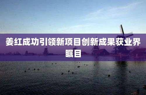 姜红成功引领新项目创新成果获业界瞩目