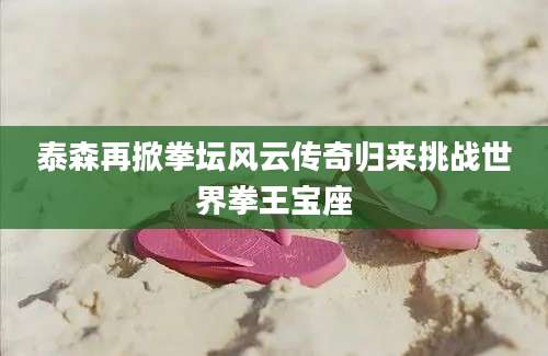 泰森再掀拳坛风云传奇归来挑战世界拳王宝座