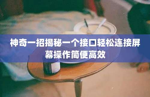 神奇一招揭秘一个接口轻松连接屏幕操作简便高效