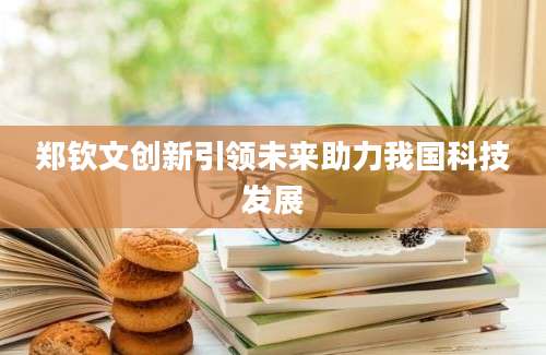 郑钦文创新引领未来助力我国科技发展