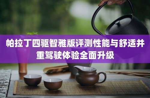 帕拉丁四驱智雅版评测性能与舒适并重驾驶体验全面升级