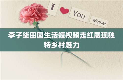 李子柒田园生活短视频走红展现独特乡村魅力