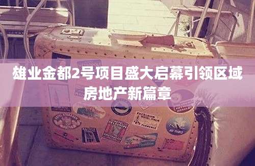 雄业金都2号项目盛大启幕引领区域房地产新篇章