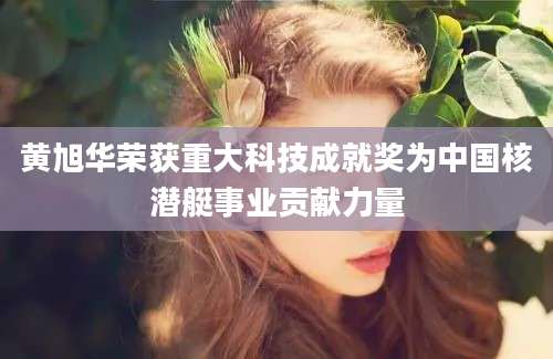 黄旭华荣获重大科技成就奖为中国核潜艇事业贡献力量